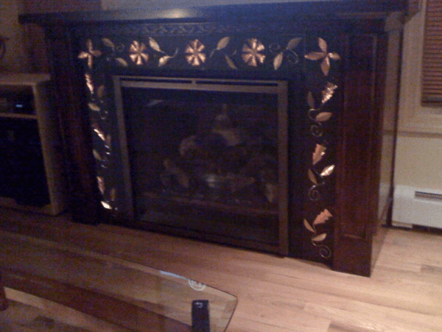 copper fireplace surround