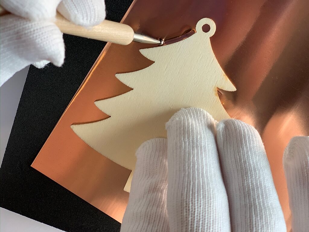 copper foil Christmas craft step 1