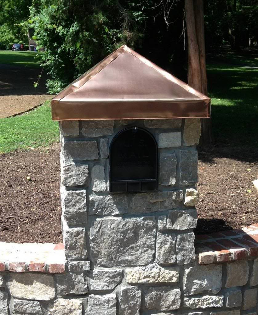 copper mailbox top