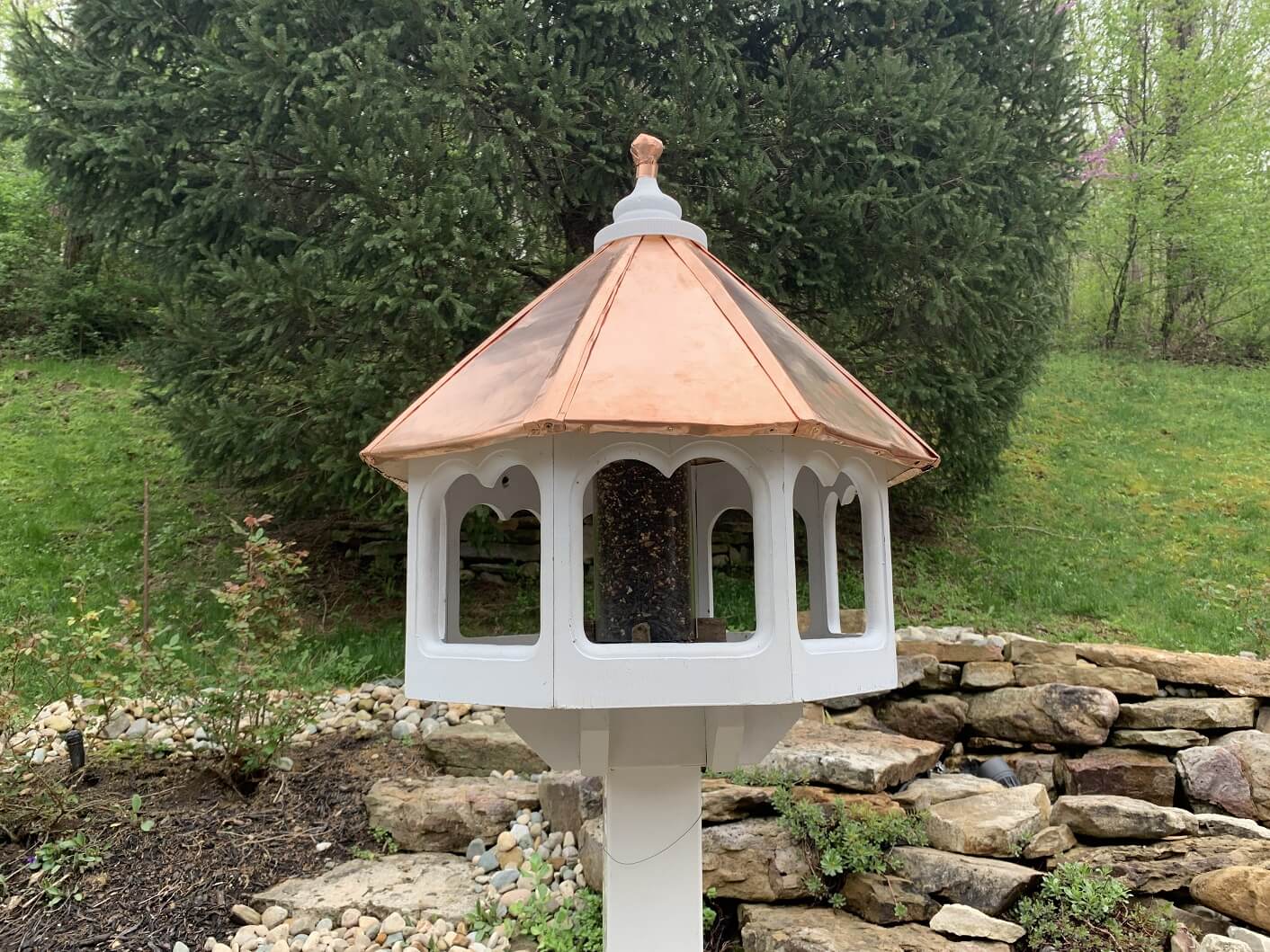 copper sheet metal birdhouse roof