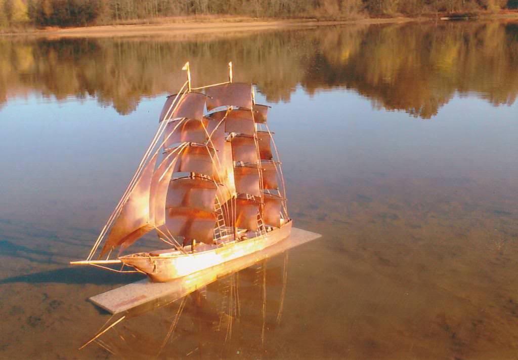 copper sailboat