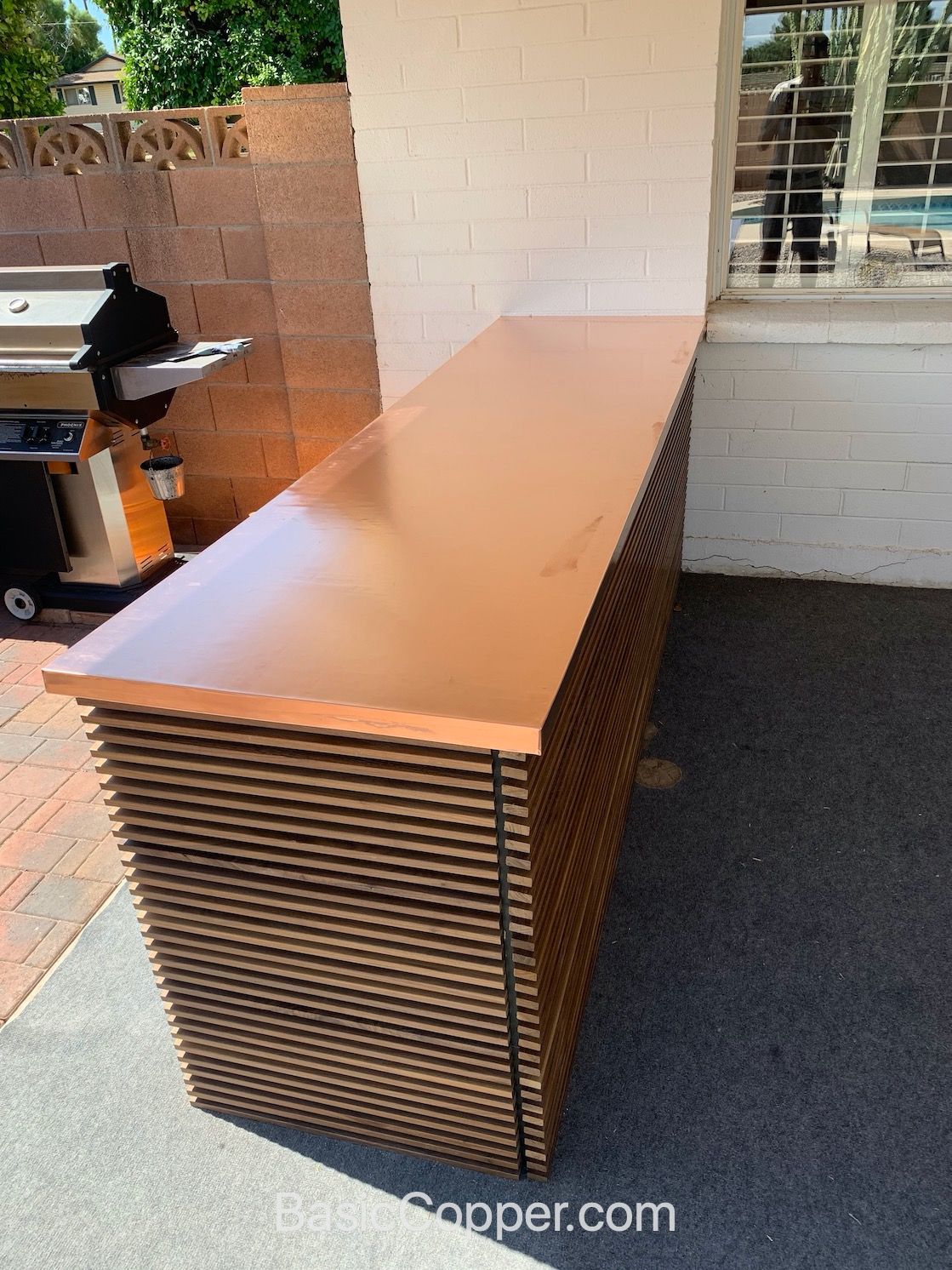 Outdoor Copper Countertop for a BBQ