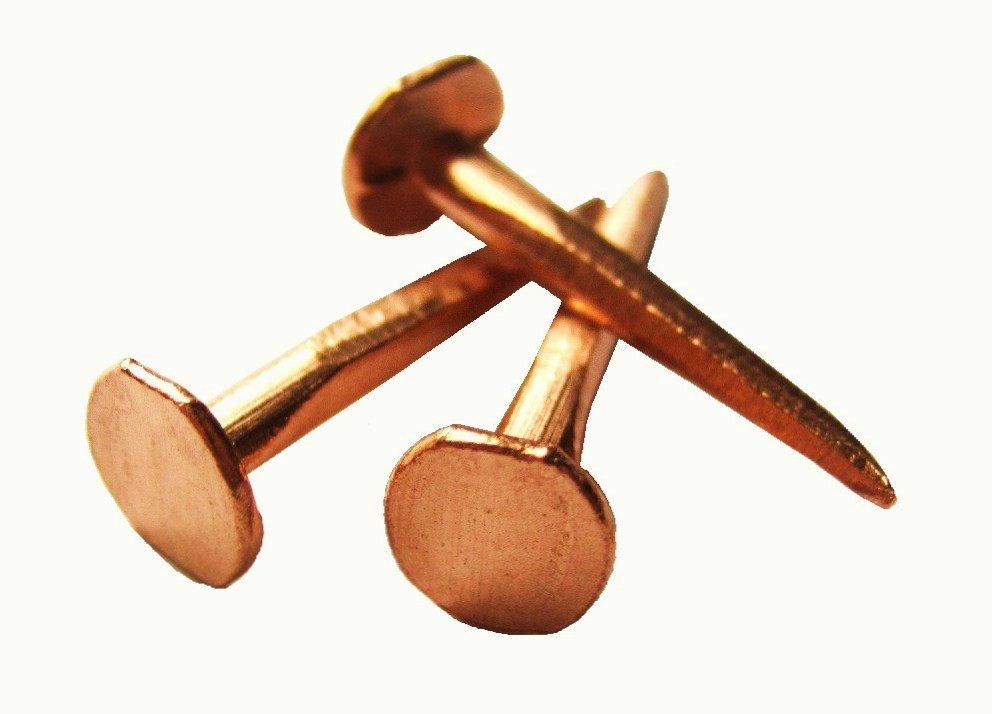 Copper Cut Tacks -1 inch long - 1 ounce