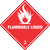 Red print on white gloss label. Flammable Liquid 3