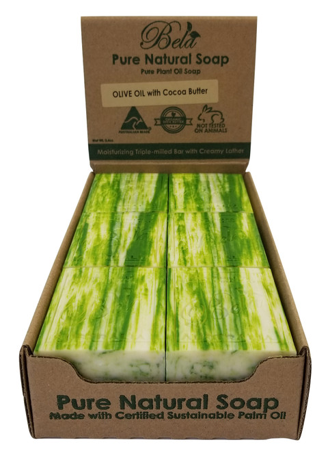 Bela Olive Oil with Cocoa Butter Soap - 3.5 oz - 12pc Merchandiser - Top