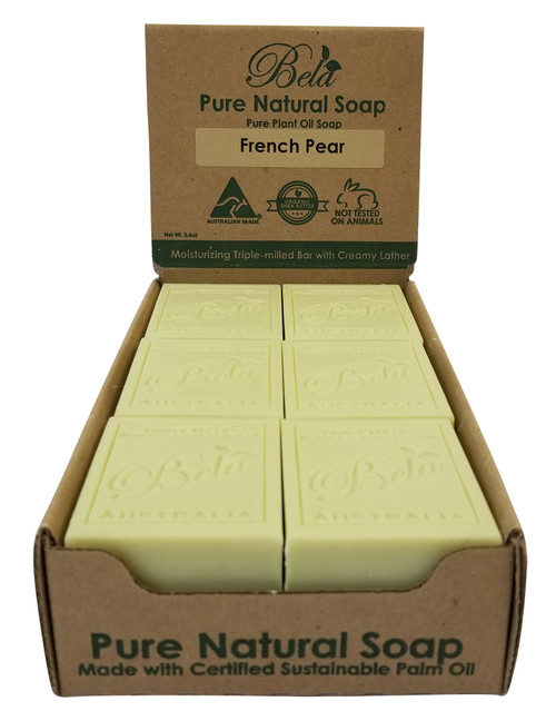 Bela French Pear Soap - 3.5 oz - 12pc Merchandiser - Top
