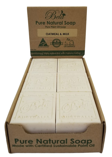 Bela Oatmeal, Milk & Bran Soap - 3.5 oz - 12pc Merchandiser - Top