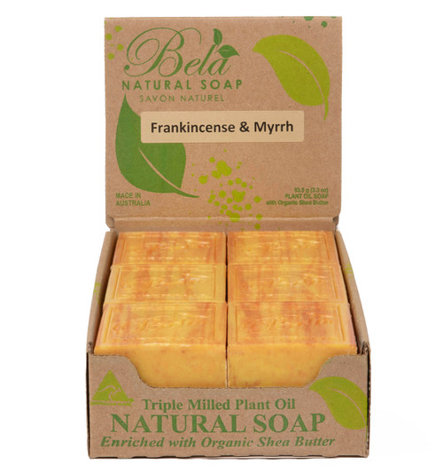Bela Frankincense and Myrrh Soap - 3.3 oz - 12pc Merchandiser - Top