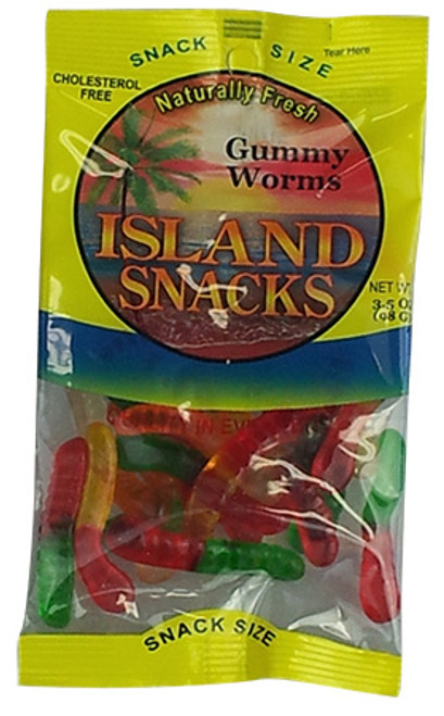 Island Snacks Gummy Worms - 3.5 oz Package Island Snacks Gummy Worms - 3.5 oz Package