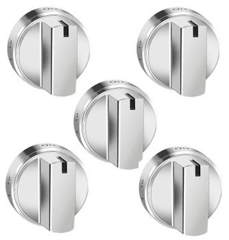 GE JGB660SEJ2SS Heavy Duty (Not Plastic) Stainless Steel Oven Range Knobs (5 Pack)