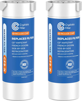 GE GNE21FSKJFSS OEM Compatible w/ Chip Refrigerator Water Filter (2 PK)