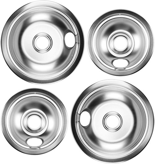 13-2589-00-01 Frigidaire Range Oven 6" & 8" Drip Pans (2 of Each)