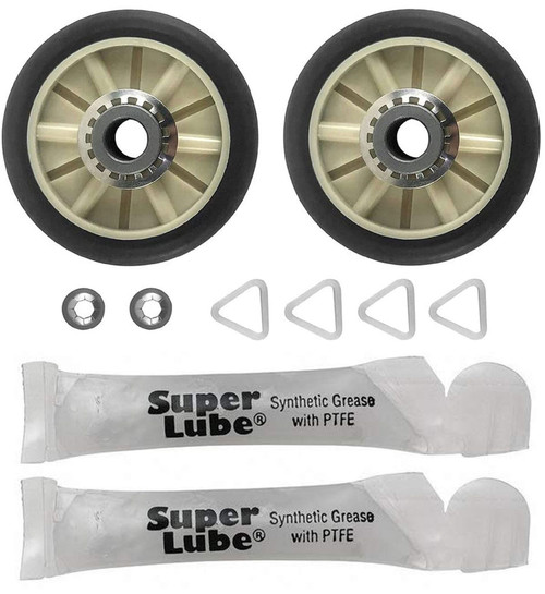 Roper GL5030VW1 Dryer Drum Rollers & High Heat Super Lube Lubricant -  2 Rollers