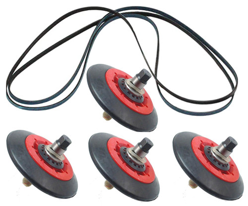 DLE2301W Replacement 4 Pack Dryer Roller Shaft Belt Kit