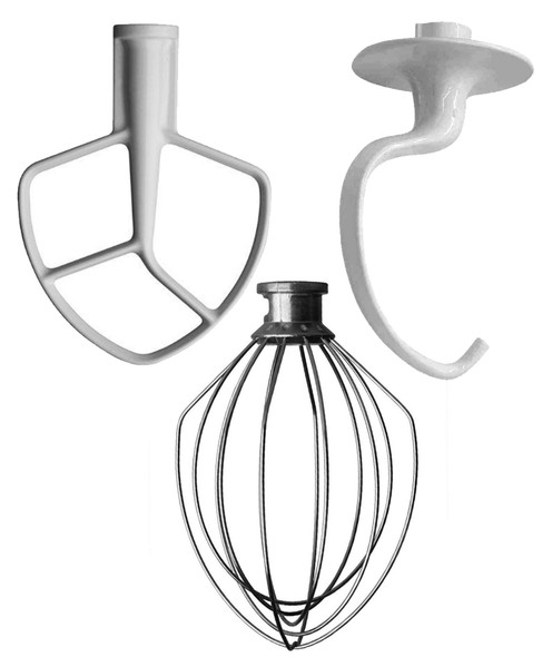 4KPD1620T3 5QT Mixer Flat Beater Dough Hook Wire Whip Set