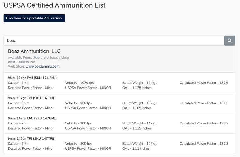 USPSA Certified Ammunition Vendor