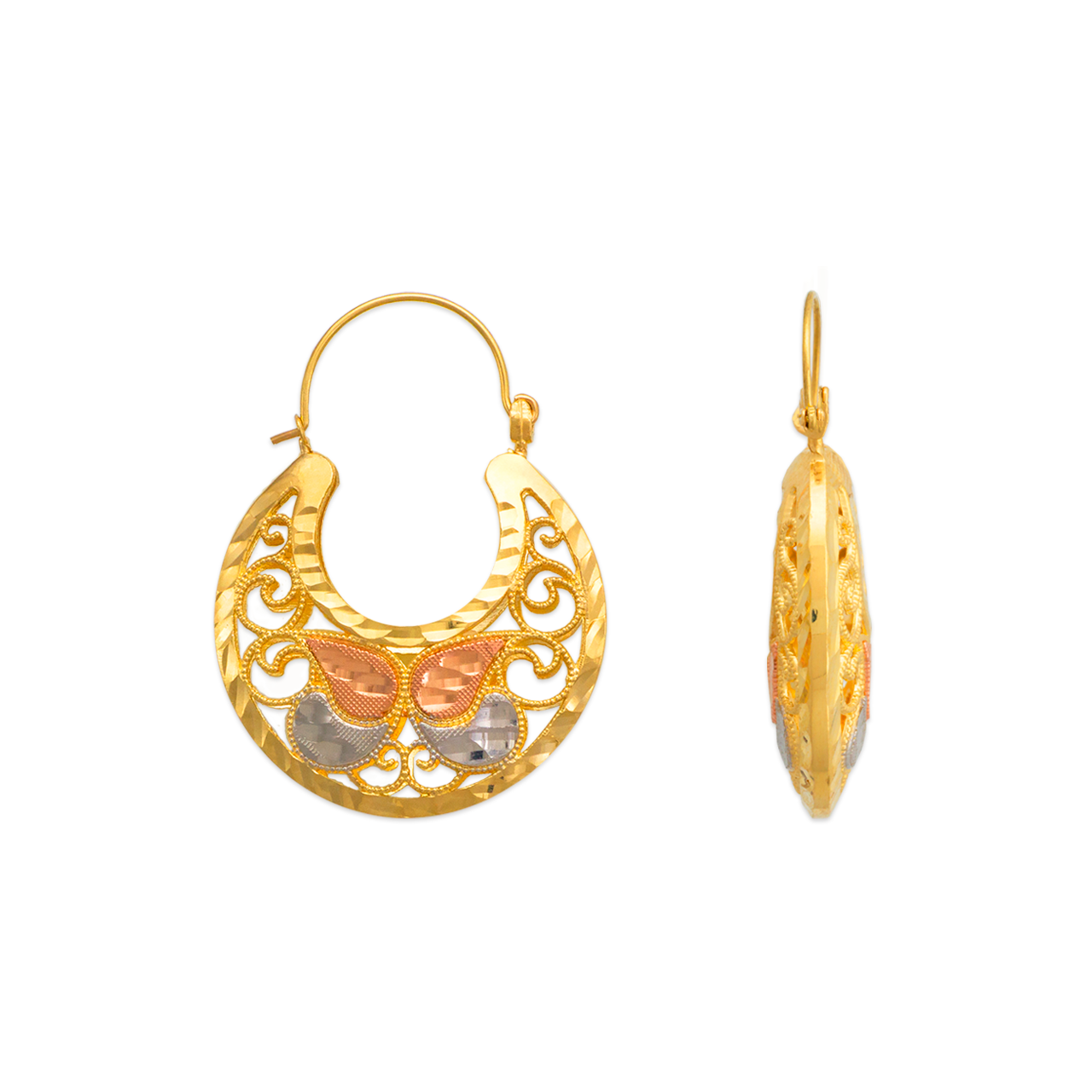 Elegant Beautiful Gold PlatedClip on Bucket basket and Chand Bali earring  Combo - VIGHNAHARTA - 3679910