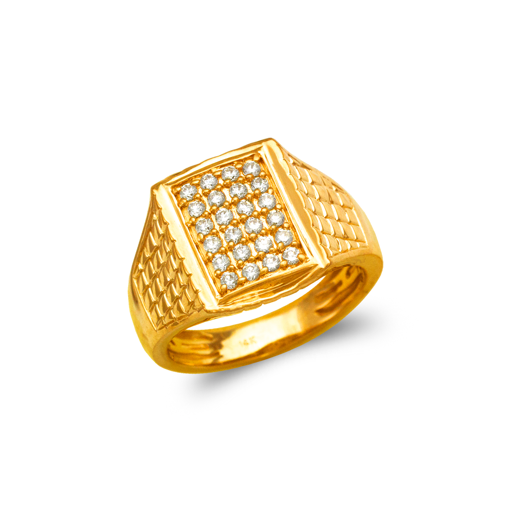 679-007 Men's Cluster CZ Ring - Line Gold, Inc.