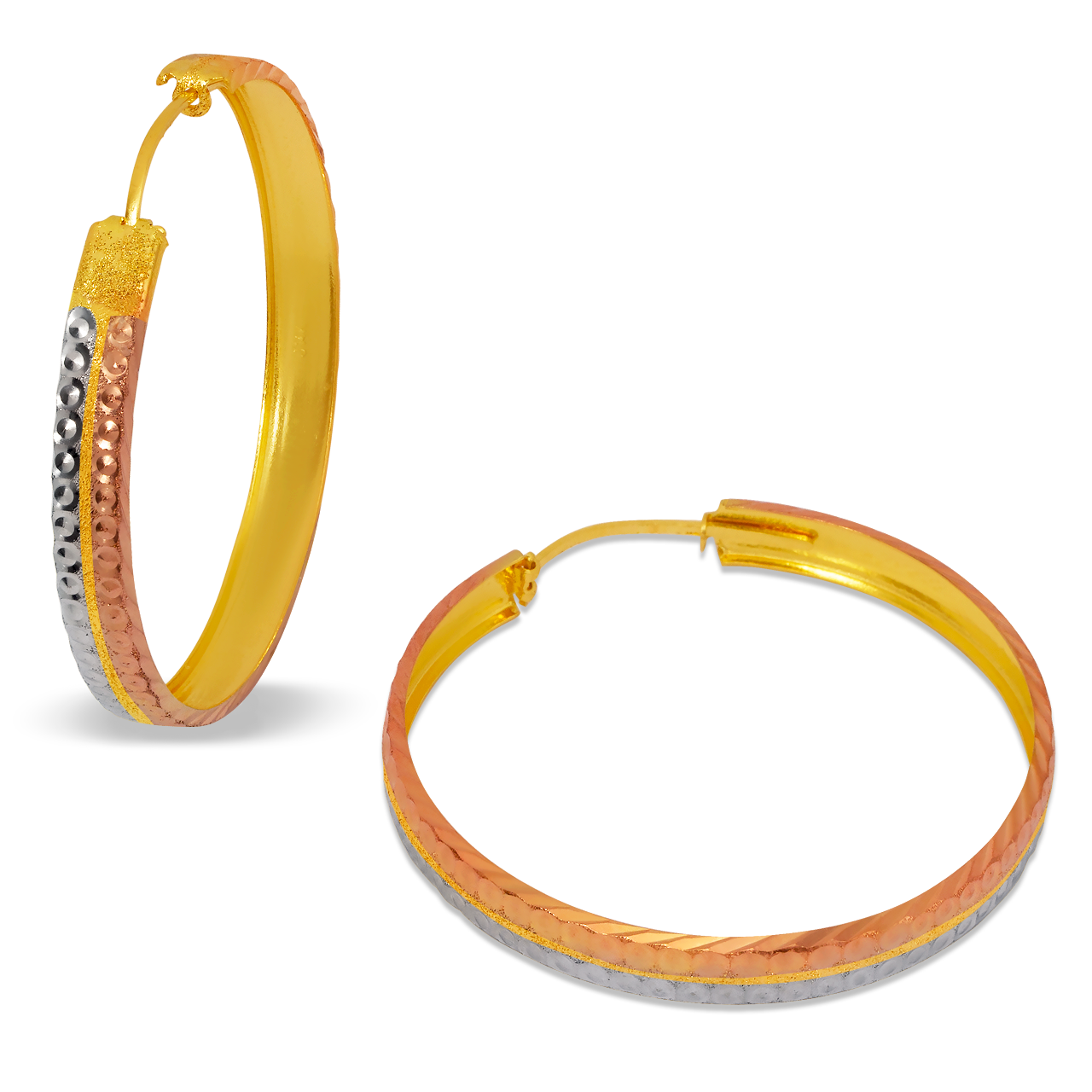 848025C 5mm Stamping Hoop Earrings Line Gold, Inc.