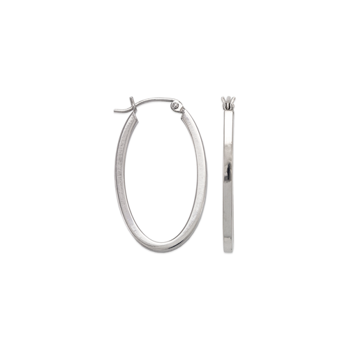 546-651WS 2mm Square Tube White Hoop Earrings