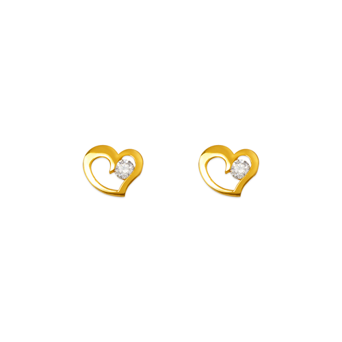 443-472 Heart CZ Stud Earrings