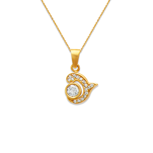 663-017 Flower Petal CZ Pendant
