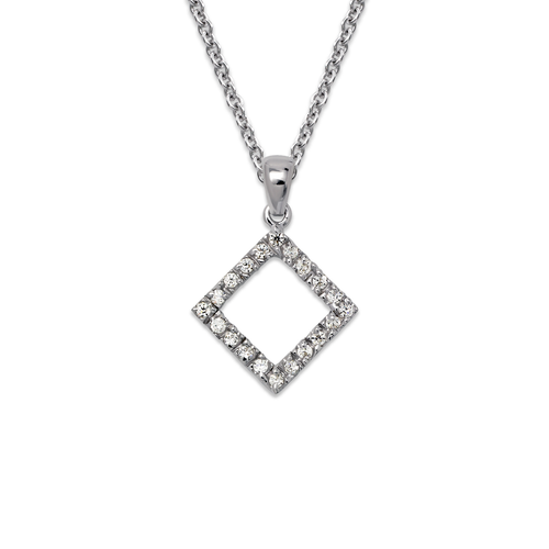 661-007W Diamond Shaped CZ Pendant