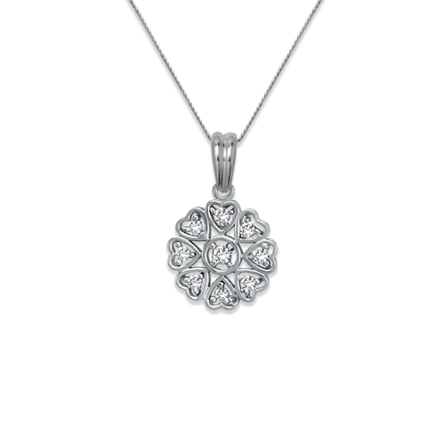 661-017W Flower CZ Pendant