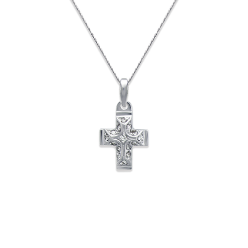 661-023W Cross CZ Pendant