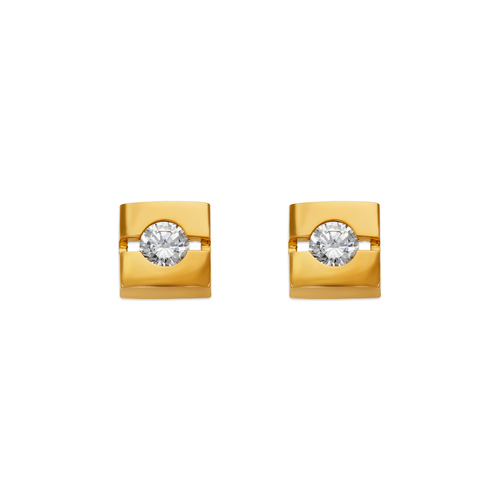 661-026 Cube Stud CZ Earrings