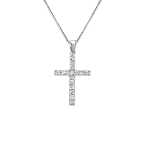 661-103W 20mm Cross CZ Pendant