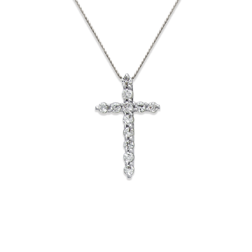 661-106W Cross CZ Pendant