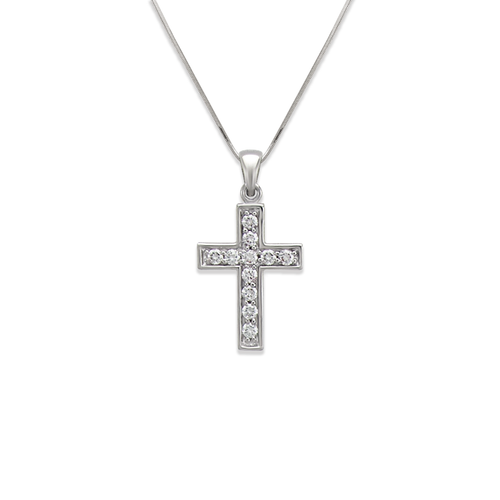 661-110W Cross CZ Pendant