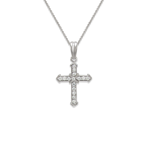661-112W Cross CZ Pendant