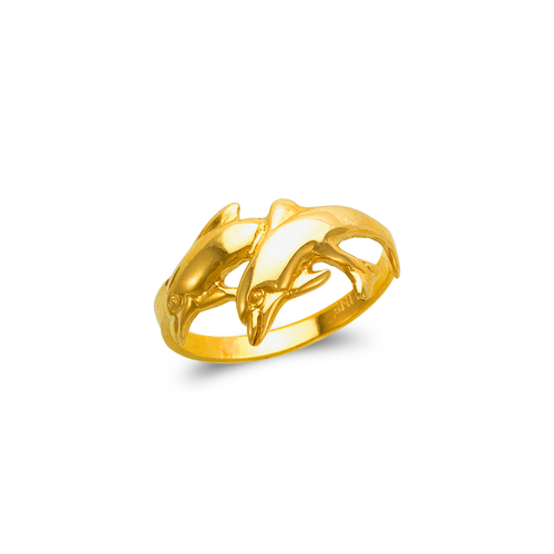 571-062 Ladies Double Dolphin Design Ring - Line Gold, Inc.