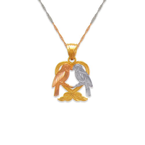 568-128 Two Doves Kissing in a Heart Pendant