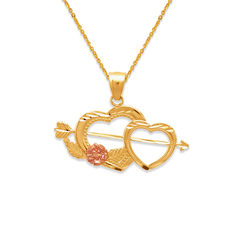568-133 Two Hearts and Arrow Pendant
