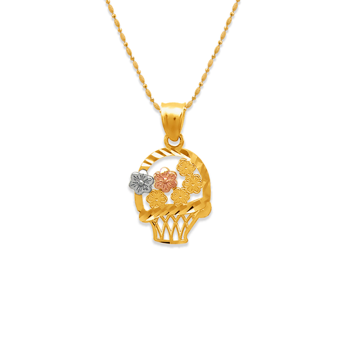 568-144 Flowers in Basket Pendant