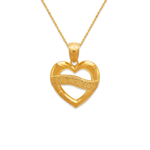 568-180 I Love You Banner Heart Pendant