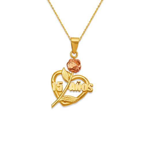 568-194 15 Anos Rose Heart Pendant