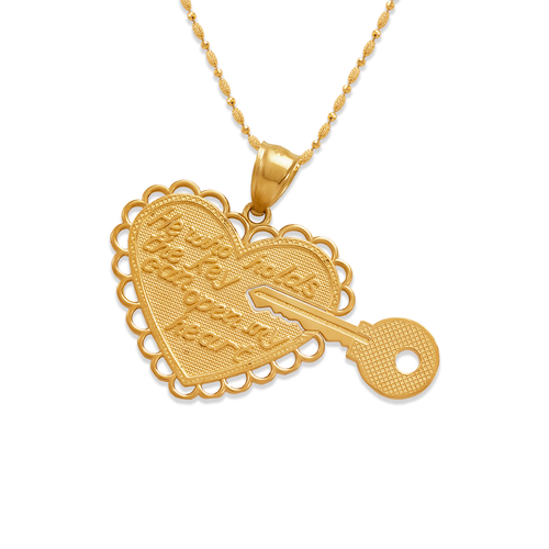 568-261 Two-Piece Heart and Key Pendant