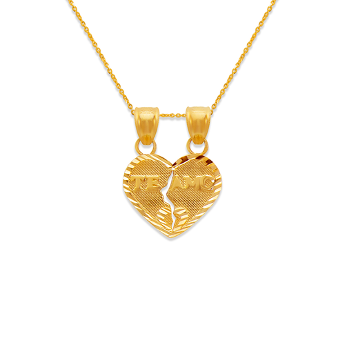 568-288 15mm Two-Piece Te Amo Heart Pendant