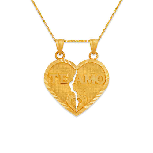 568-291 25mm Two-Piece Te Amo Heart Pendant