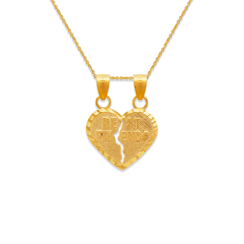 568-293 Two-Piece Best Friends Heart Pendant