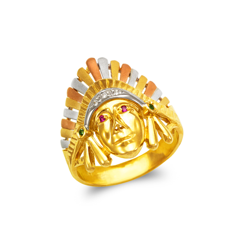 473-234 Men's Fancy Indian Chief CZ Ring