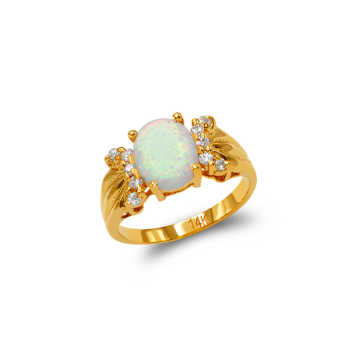 575-004 Ladies Opal CZ Ring