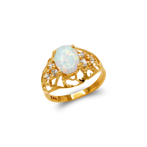 575-005 Ladies Opal CZ Ring