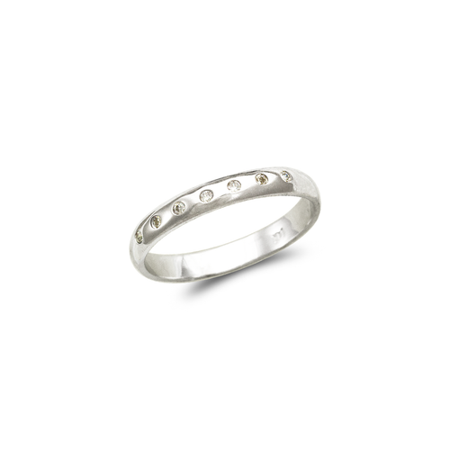 671-009W 3mm Ladies White Band Ring