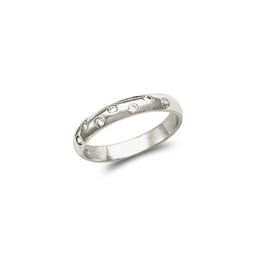 671-010W 3mm Ladies White Band Ring