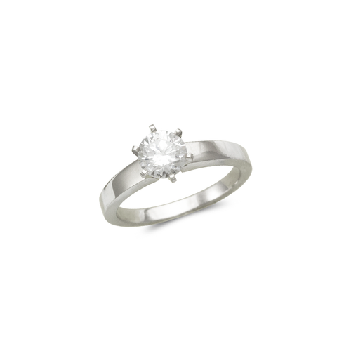 671-018W 3mm Ladies White Solitaire Ring